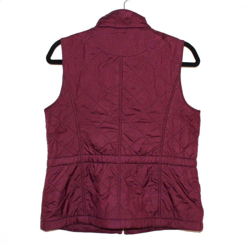 Talbots Maroon Quilted Fleece-Lined Vest - Picture 2 of 16